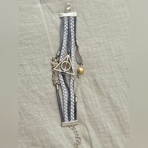 Harry Potter Silver and Gray Charm Bracelet | Deathly Hallows Bracelet